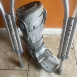 Protective, shoe and crutches