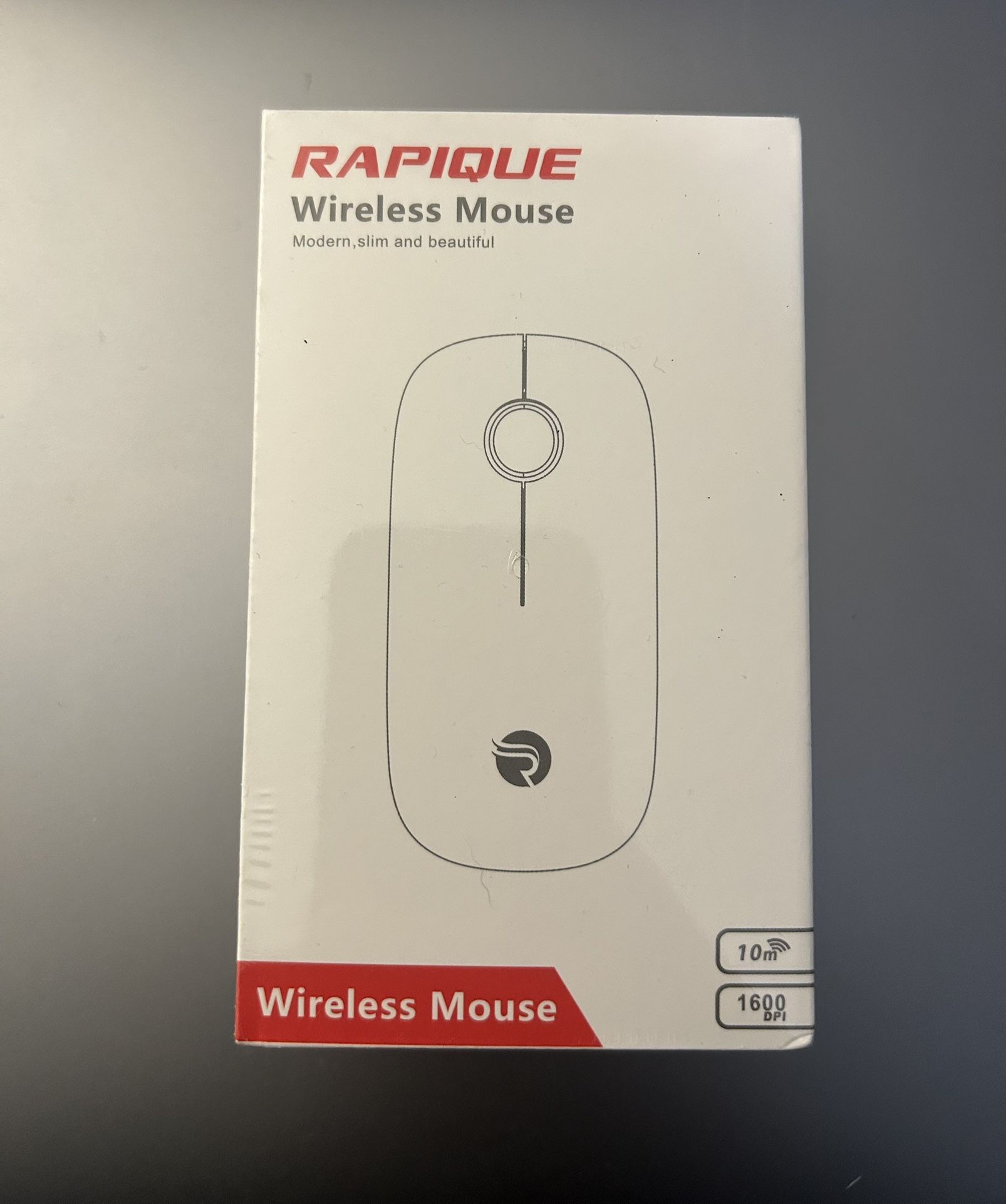 Brand New Rapique Wireless Mouse — Silent Design, 10m Range — Sealed