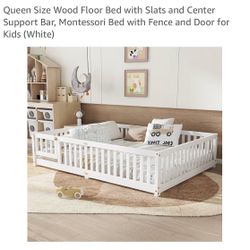 Queen size floor bed frame