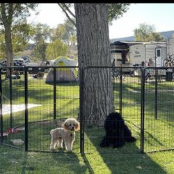 New  XL 40" Tall HEAVY DUTY Dog Playpen 32' Long Dog Fence Portable 79" Sq Ft Pet Safety Yard Gate Rv Camping 5th Wheel Child Safety Gate Animal Cage 
