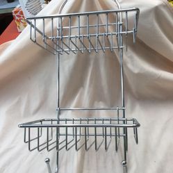 Shower shampoo and soap caddy, chrome,