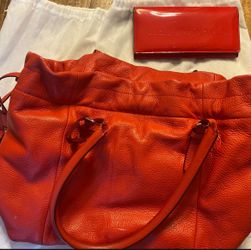 Kate Spade Westbury Drawstring Shoulder Bag + Red Patent Wallet