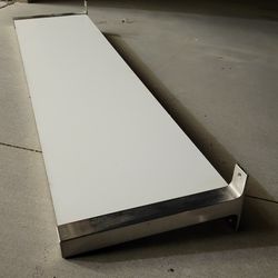 White 48" Ikea Wood Floating Wall Display Shelf With Wall Brackets