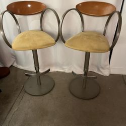 Two Counter Height Swivel Chairs 
