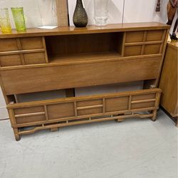 Vintage Mid Century Headboard And Footboard 