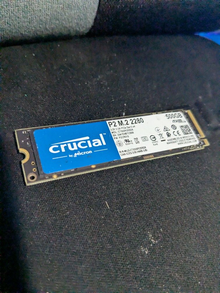 Crucial P2 3D NAND NVMe PCIe M.2 SSD 500Gb
