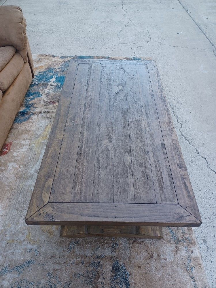Solid pine wood caden coffee table by living spaces in new condition