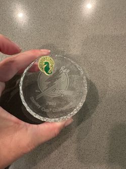 Waterford Crystal Tampa Bay Lightning 2004 Stanley Cup Champions Paperweight