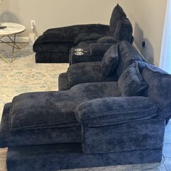 Microsuede Sofa Four Seating Couch With Cup holders 