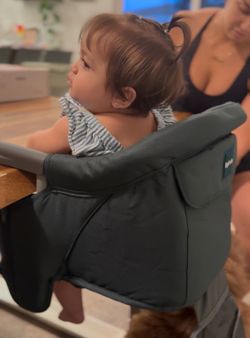 Portable Baby Table Chair, Dark Green  - Collapsible with Travel Bag