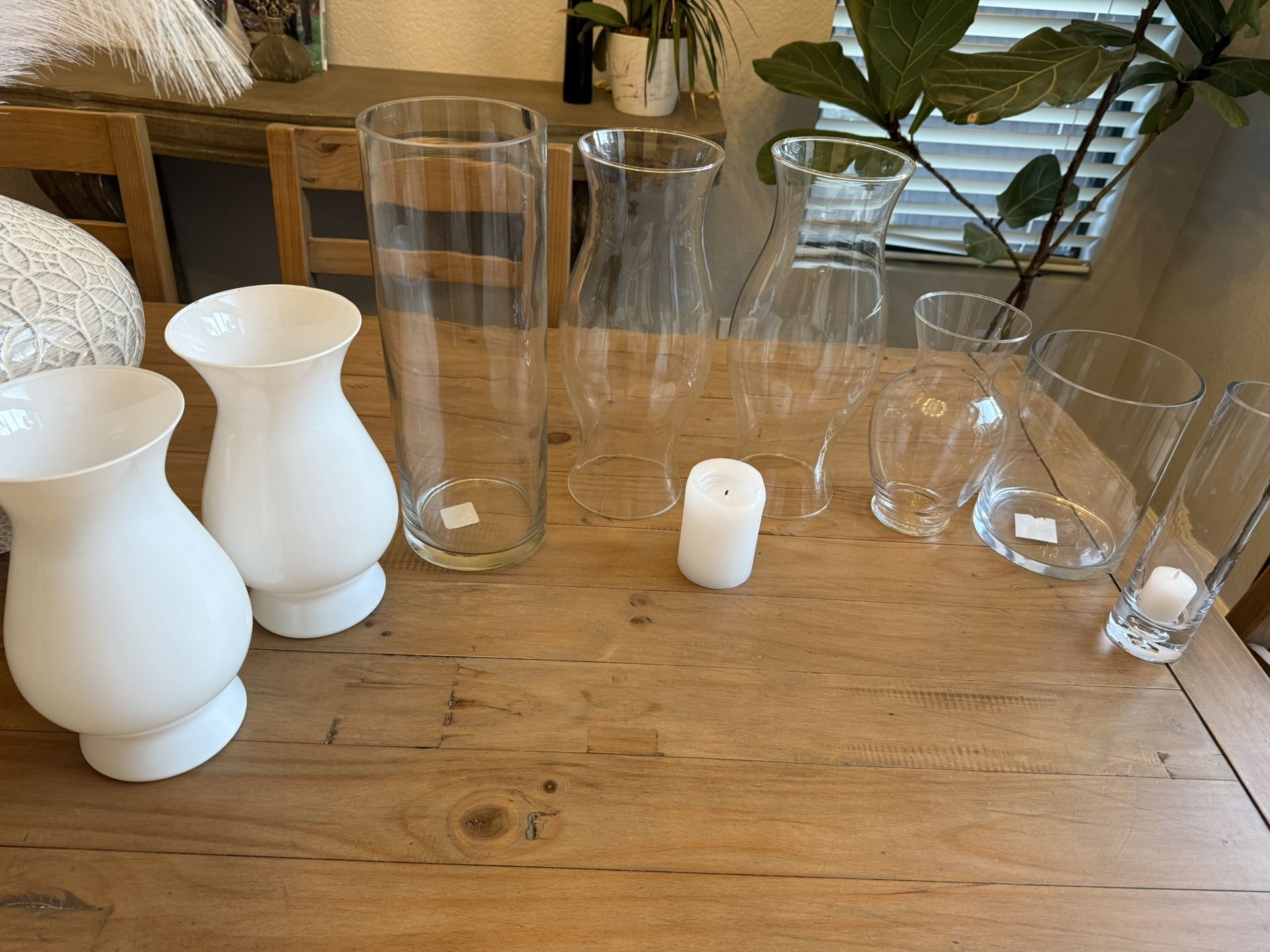 Wedding & Party Vase Set – Glass + Ceramic – Perfect for Centerpieces