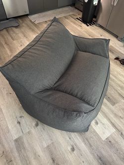 Large Bean Bag Lounge Chair Dark Gray