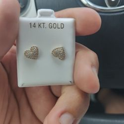 14k Heart Earrings 