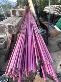 Bundle of Pink Fiberglass Rods