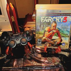 PlayStation 3 Sony PS3 Original Official Controller With Far Cry 3 PS3 Jet Black Official