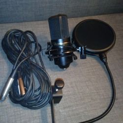 Mic & Shock Mount & Pop Screen, Monoprice 600800 Cardioid Condenser  