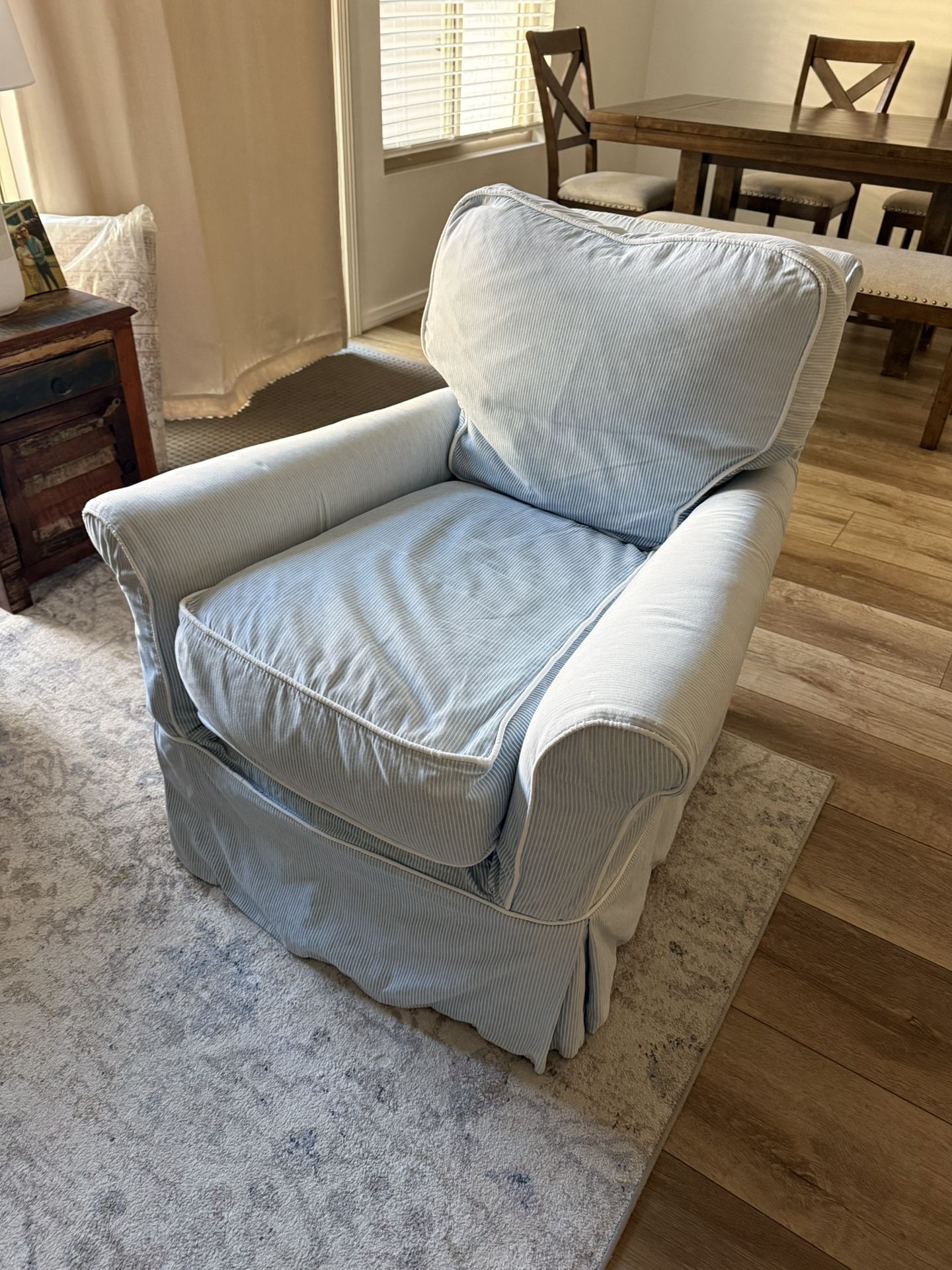 Crate And Barrel Arm Chair With Custom Slipcover