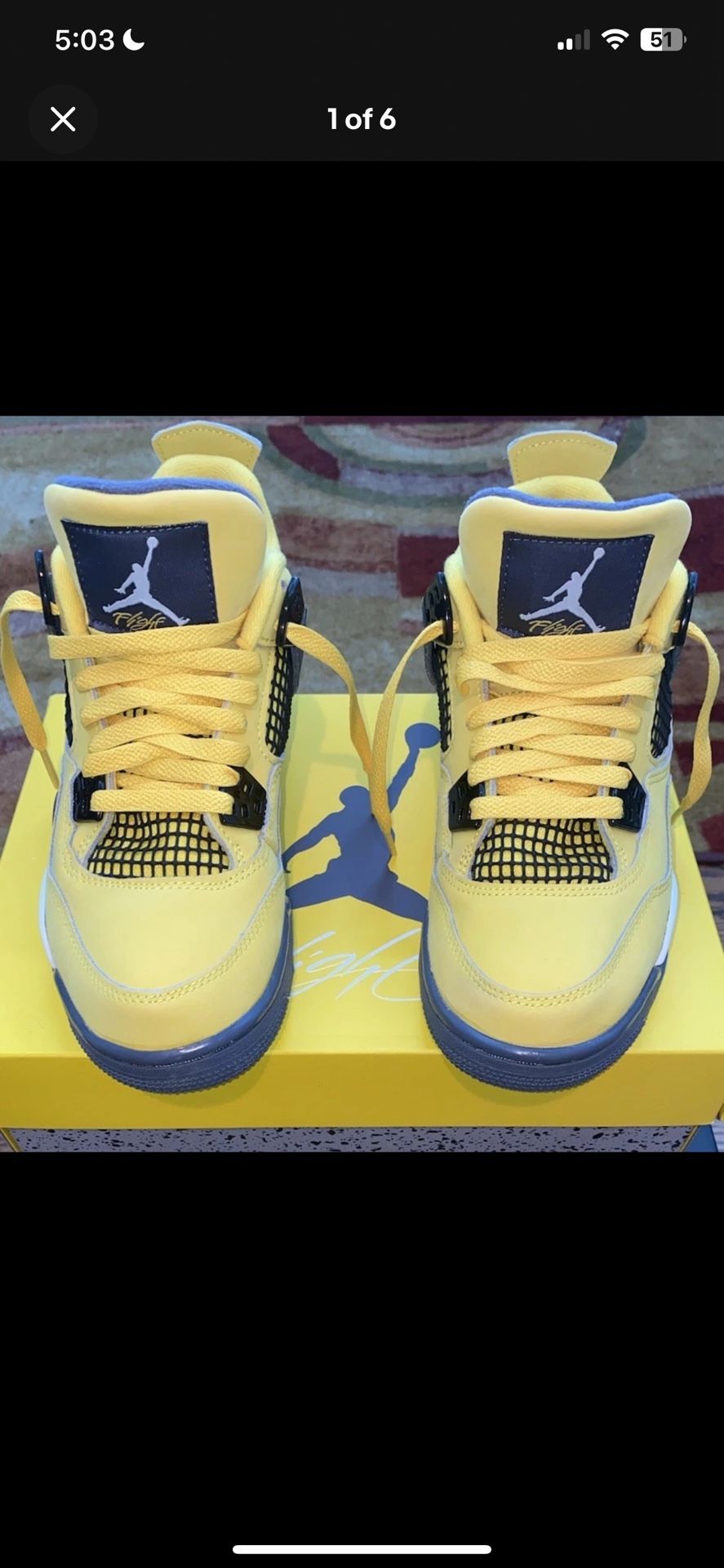 Size 5Y - Jordan 4 Retro “Lightning” (2021) (GS)