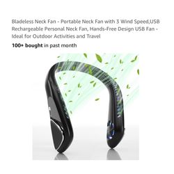 Brand new Bladeless Neck Fan - Portable Neck Fan with 3 Wind Speed,USB Rechargeable Personal Neck Fan, Hands-Free Design USB Fan - Ideal for Outdoor A