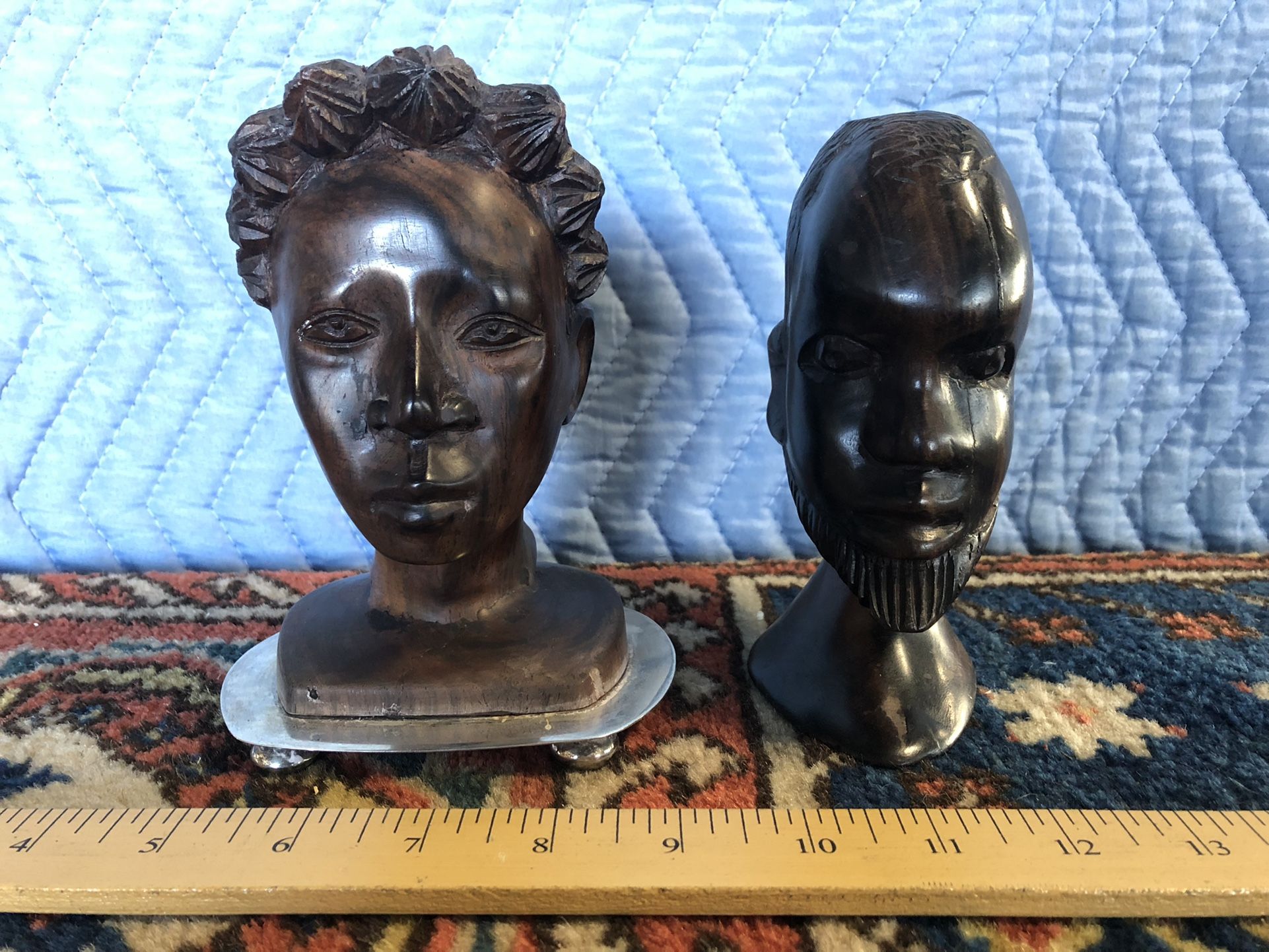 African Wood Carvings Sterling Silver Base