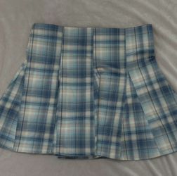 Blue and Pink plaid skirt 