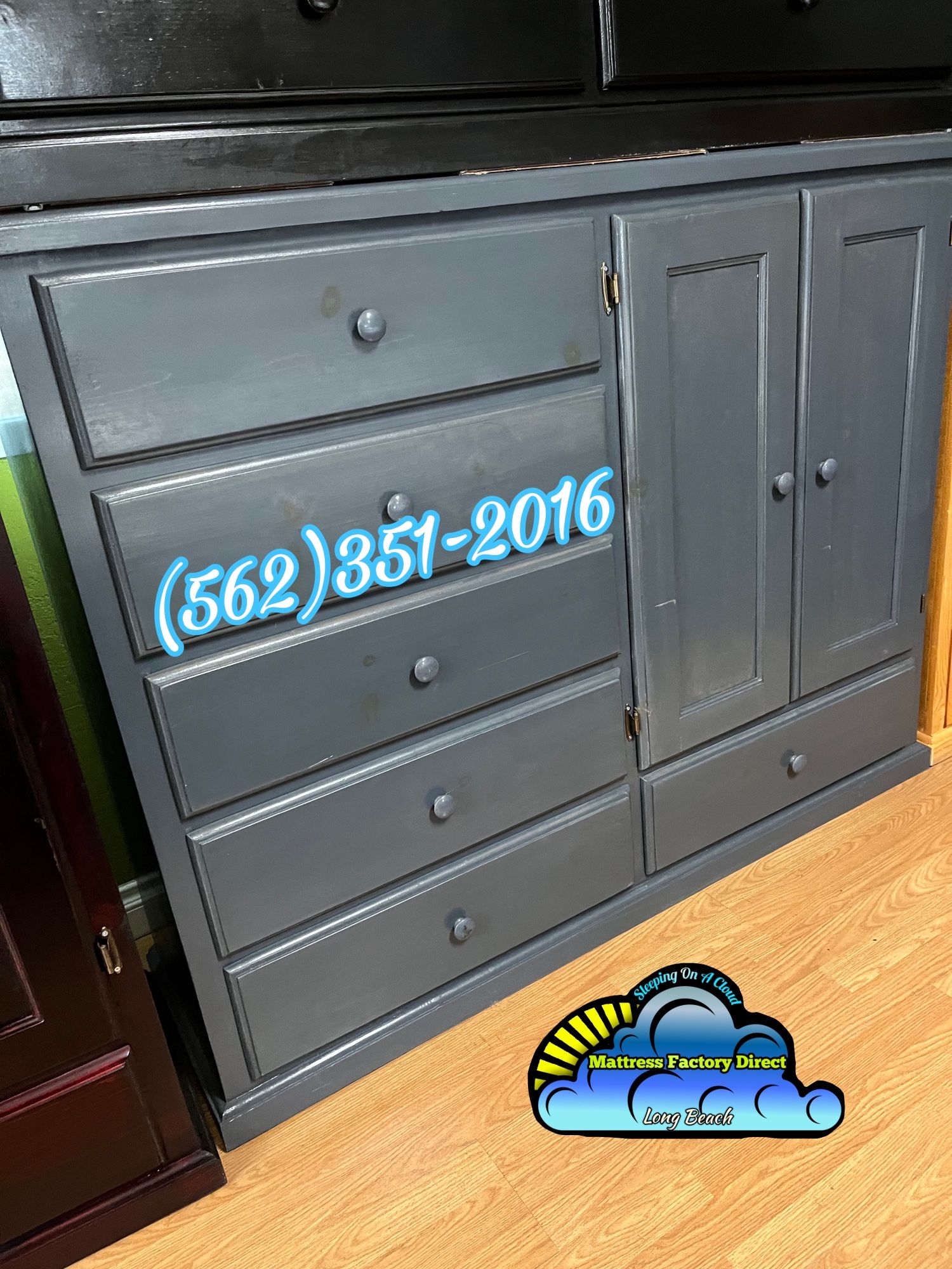 Pinewood Grey Wardrobe Dresser 6 Drawer Ropero