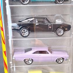 2025 Hot Wheels Fast and Furious 5 Pack GT3 RS, Silvia, Charger, Impala, Cuda