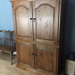 Solid Oak Entertainment Center/Armoir