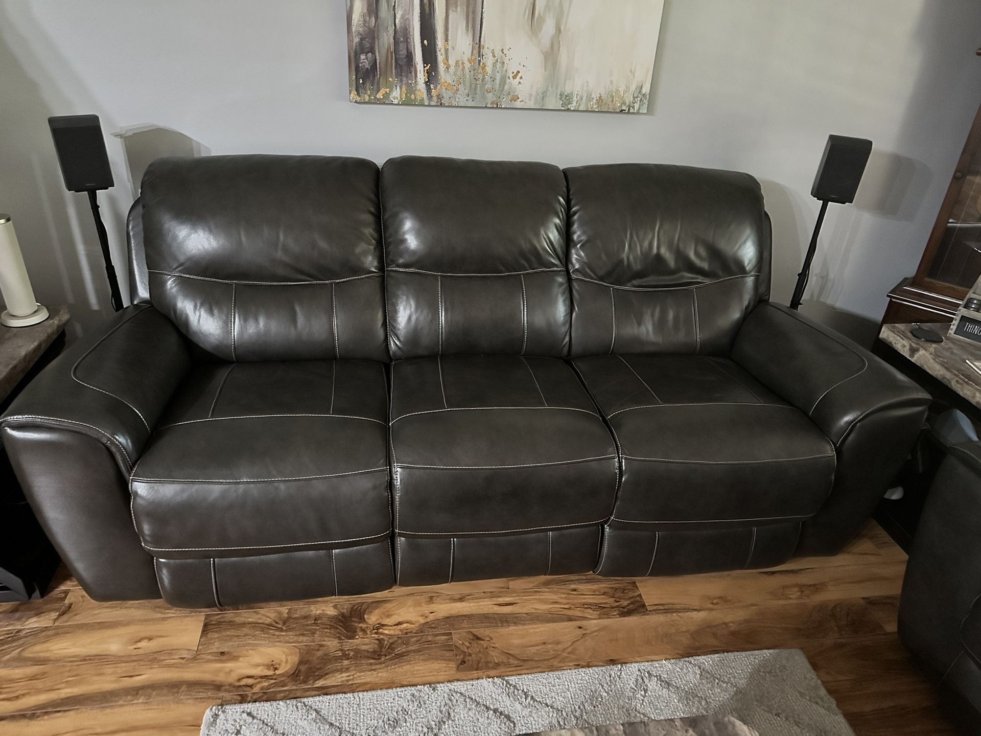 Leather Reclining Couch & Loveseat