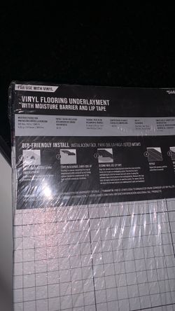 Vinyl flooring  underpayment with moisture barrier
