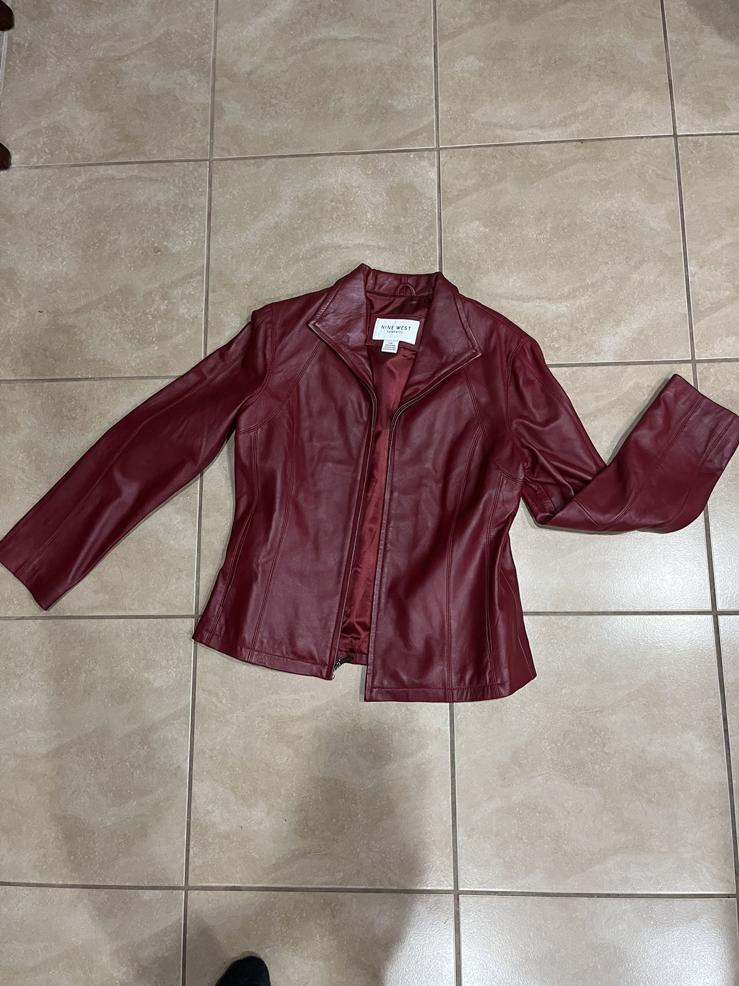 Coat, Leather Ladies Size Large