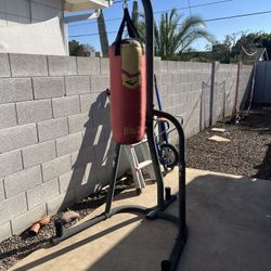Used 50lb Heavy bag With Stand & Gloves 