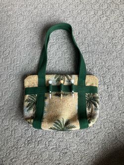 Designs By Dee Dee Golf Accessories Green Canvas Tote with Palm Trees