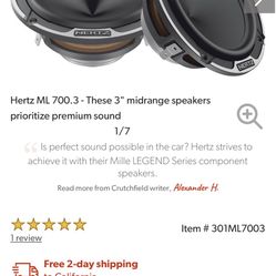 Hertz ML 700.3 Mille Legend Series 3" midrange speakers