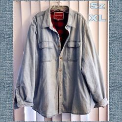 MENS FLEECE LINED DENIM JACKET SIZE XL (READ)
