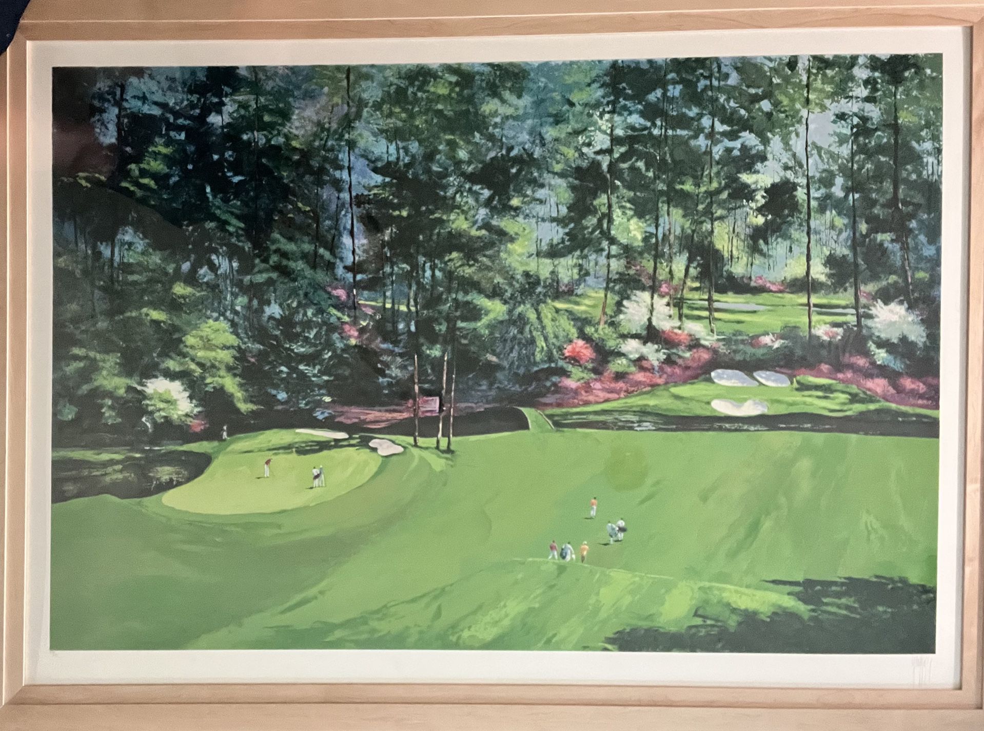 Amen Corner @ The Masters  by Mark King Serigraph - Golf Art - title “Morning Splendor”