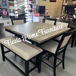 Dining Table 4 Chairs 1 Bench 