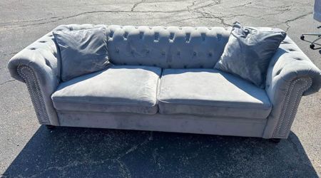 Gray suede couch/sofa