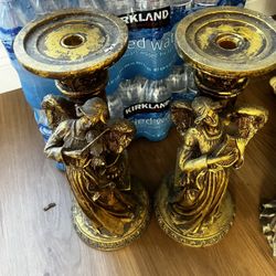 Ángel Gold Candle Holders 