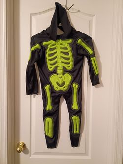 Kids Skeleton Halloween Costume Jumpsuit