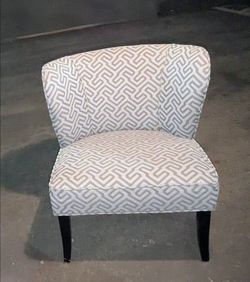 Accent Slipper Chair with Geometric Print