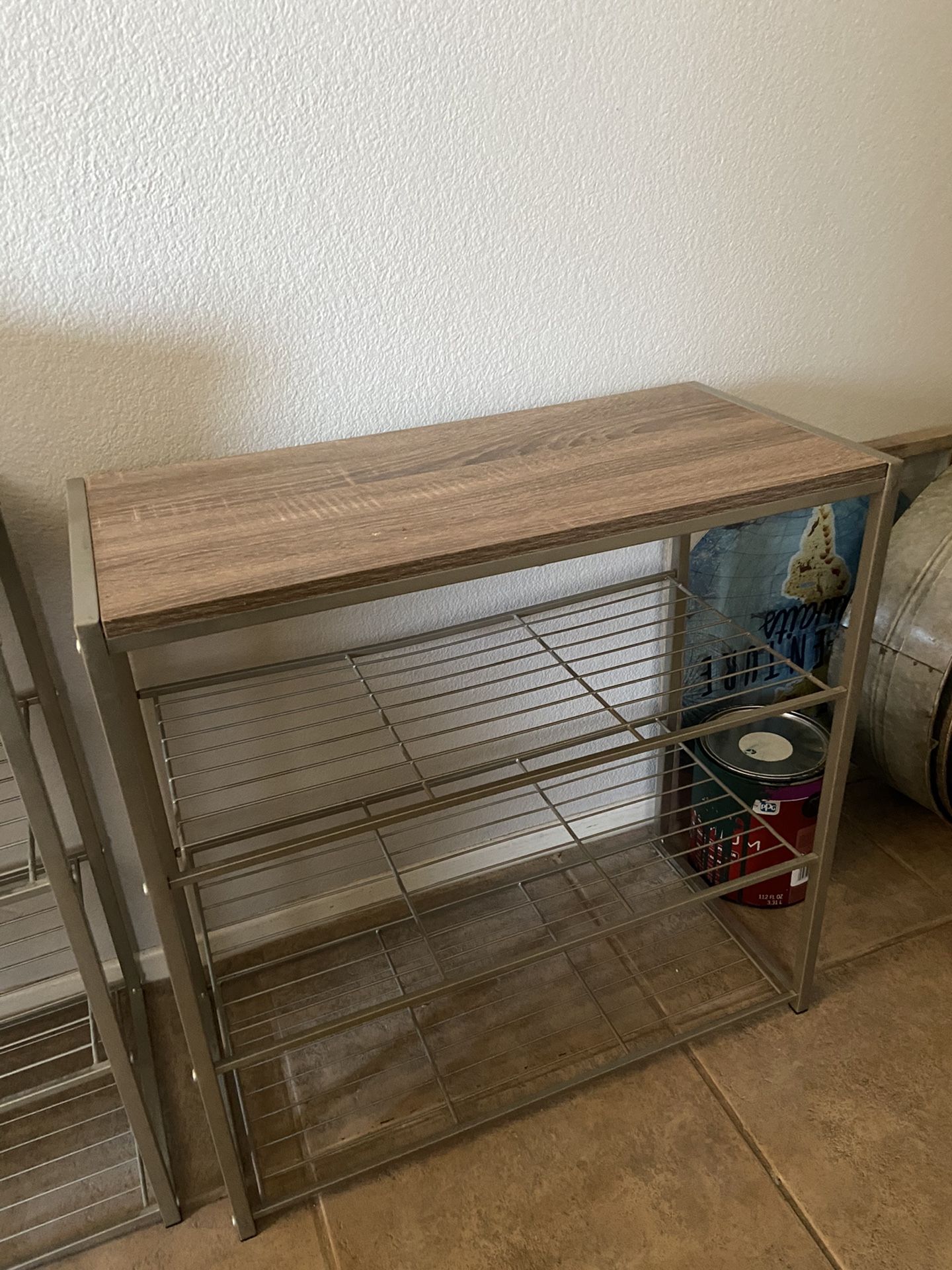 2 small shoe organizer shelf's - both for $30 a pick up Menifee