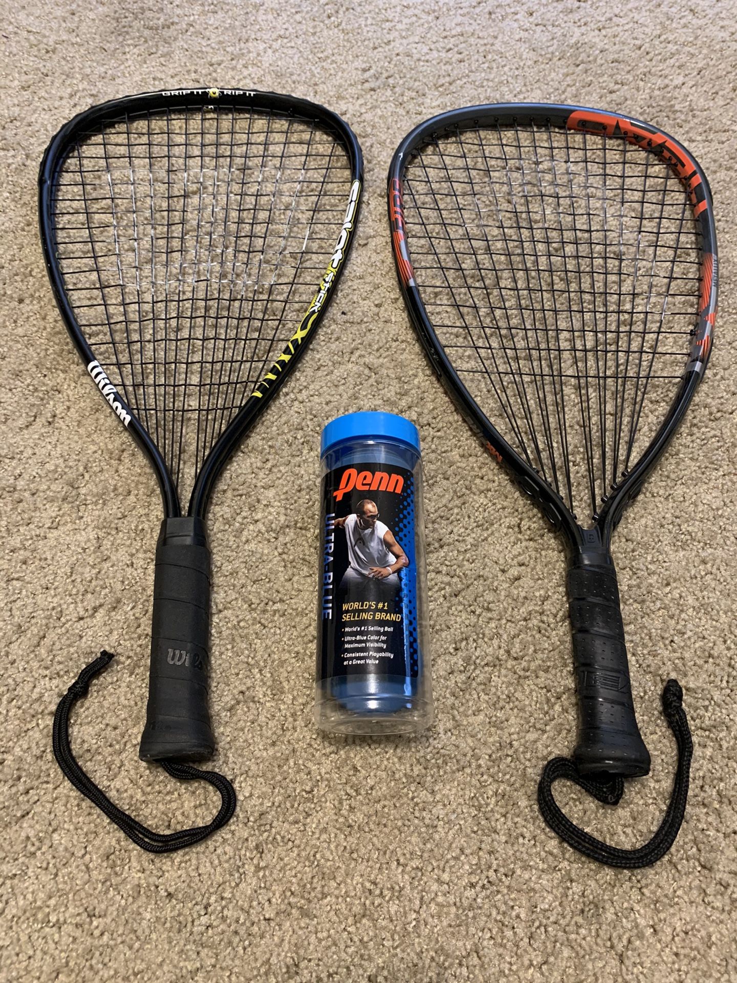 Squash Racket and Ball