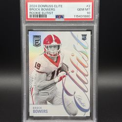 Rookie Elitist Brock Bowers #2 - 2024 Panini Donruss Elite - PSA 10