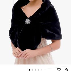 Fur Scarf With Brooch