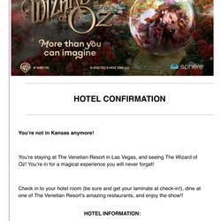 Venetian Hotel And Sphere Tickets