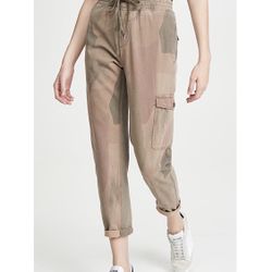 James Perse Camo Cargo Pants Brown Soft Cargo Pant Pull On Joggers Sz 1 Sm