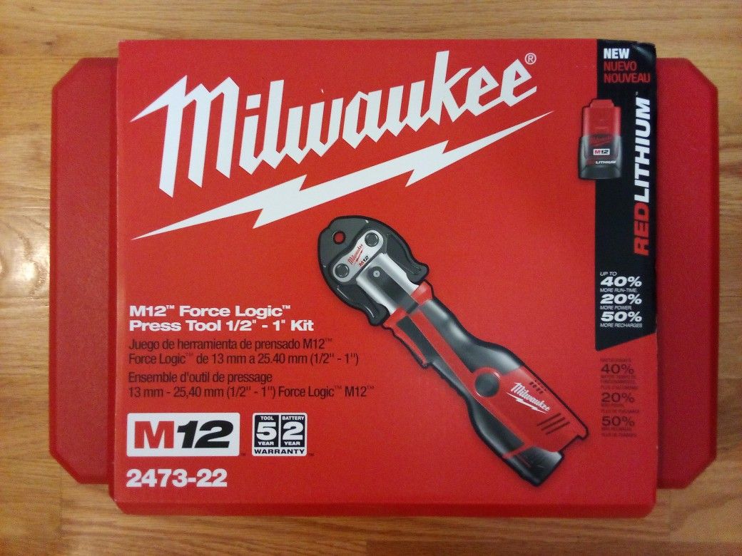 Milwaukee M12 Force Logic Press Tool Propress Kit