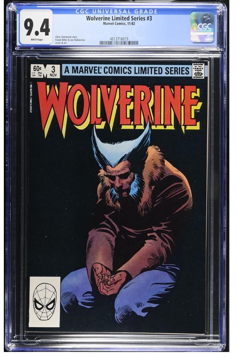 Wolverine Limited Series #3 CGC 9.4 White Pages- Marvel Comics, 11/82