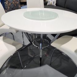 DINING TABLE ROUND WHITE GLOSSY 53x53